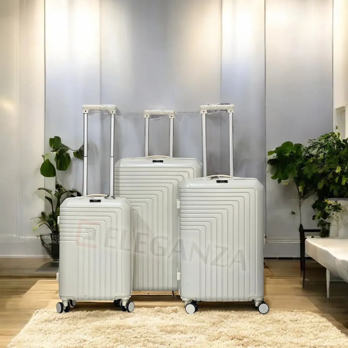 Série de 3 valises incassables ABM - Blanc